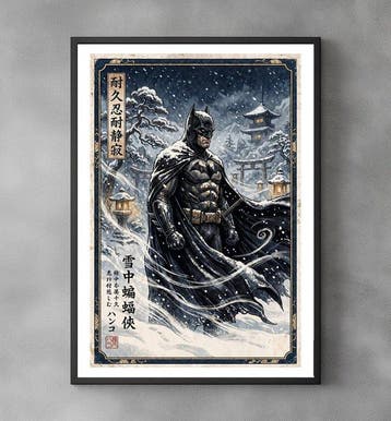Sato Hageshi - Snow and Shadows – Batman - Pop Art - Signed, Nieuw