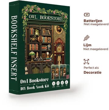CuteBee Book Nook Owl Bookstore – Houten 3D Puzzel DIY Bo., Hobby en Vrije tijd, Modelbouw | Figuren en Diorama's, Verzenden, Nieuw