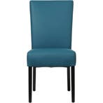Leren eetkamerstoel Just - Hermes Turquoise (blauw) - Poten, Huis en Inrichting, Stoelen, Ophalen of Verzenden, Nieuw, Leer, Bohemian, Eigentijds, Klassiek, Retro, Romantisch, Scandinavisch