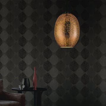 LED Hanglamp 3D - Quanta - Ovaal - Koper Glas - E27, Ophalen of Verzenden, Nieuw, Glas