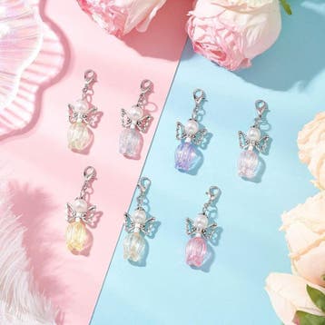 1 x Geluksengeltje tulp met clip 49,5 mm – pastel kleur, Ophalen of Verzenden, Nieuw, Kraal