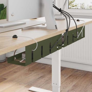 vidaXL Kabelgoot voor onder bureau 2 st Olijfgroen 43 x 12 x, Verzenden, Nieuw
