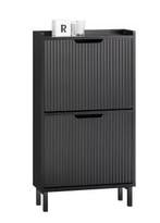 Smalle Zwarte Schoenenkast met 2 Kleplades – 50x90x19 cm, Verzenden, Nieuw