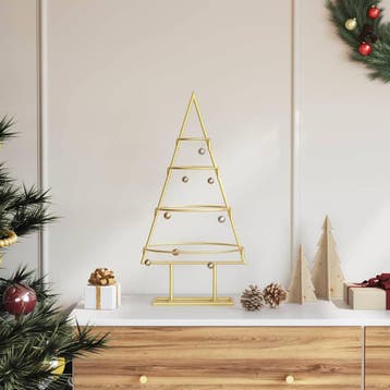 vidaXL Metalen kerstboom met standaard Goud 60 cm, Diversen, Kerst, Verzenden, Nieuw