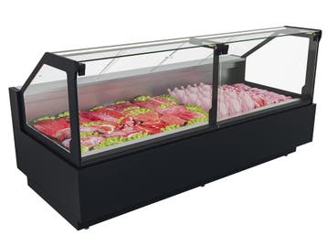 Rose koeltoonbank B250 x D118 x H125 cm - zwart, Nieuw in verpakking