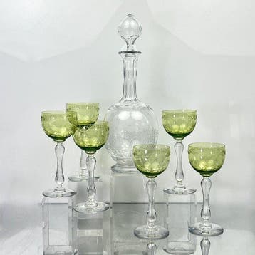 Val Saint Lambert - Drinkservies (7) - Louis XV zuurgeëtste