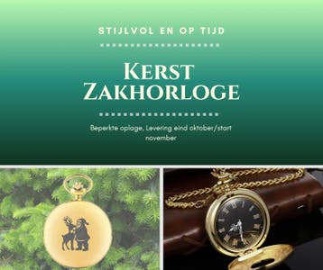 Zakhorloge Kerst goudkleurig - PREORDER, Ophalen of Verzenden, Nieuw