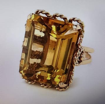 Ring - 18 karaat Geel goud Citrien, Nieuw