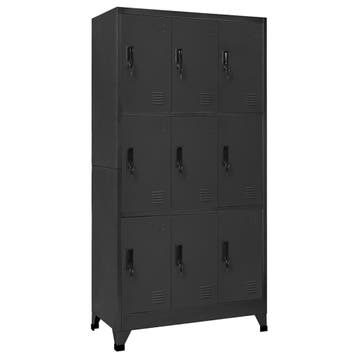 vidaXL Lockerkast 90x45x180 cm staal antracietkleurig, Verzenden, Nieuw