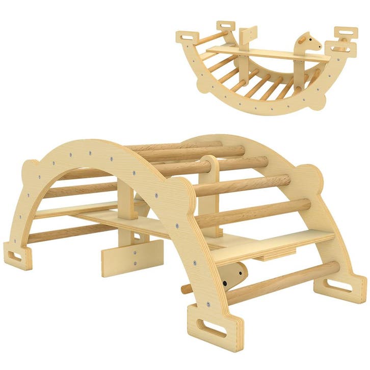 TRUUSK Montessori Klimrek Indoor - Houten Klimboog 2-in-1 -, Kinderen en Baby's, Kinderkleding | Kinder-zwemkleding, Nieuw, Verzenden