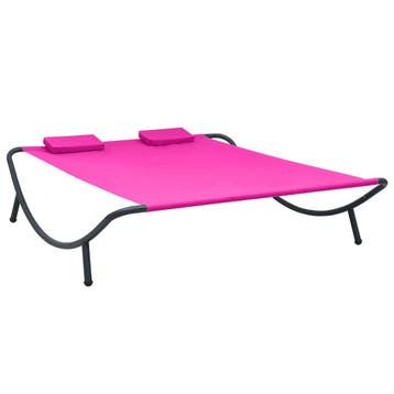 vidaXL Loungebed stof roze, Tuin en Terras, Verzenden, Nieuw