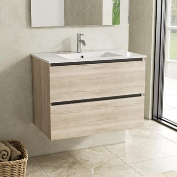 Badkamermeubel- Natural Oak-80cm, Verzenden, Nieuw