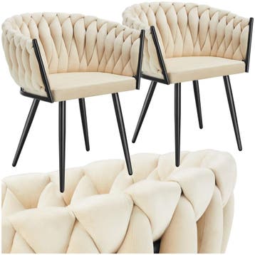 Set eetkamerstoelen Astano fluweel, knoopdesign, Verzenden, Nieuw