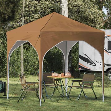 vidaXL Pop-up partytent 194 x 194 x 245 cm Beige, Tuin en Terras, Verzenden, Nieuw, Partytent