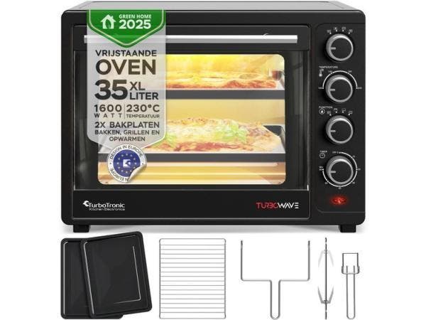 Veiling - Turbotronic TT-EV35 mini oven vrijstaand 35L zwart, Witgoed en Apparatuur, Ovens, Nieuw