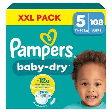 Pampers Luiers Baby-Dry - Maat 5 - 108, Verzenden, Nieuw