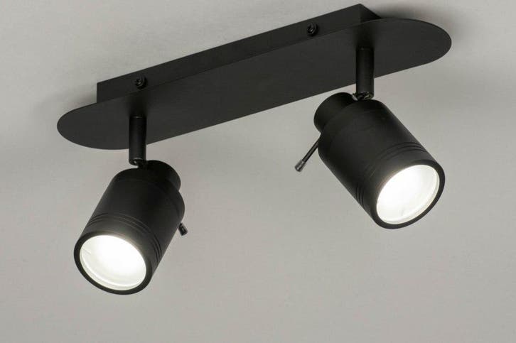 Rietveld Spots - Zwart - Metaal, Aluminium, Huis en Inrichting, Lampen | Hanglampen, Verzenden