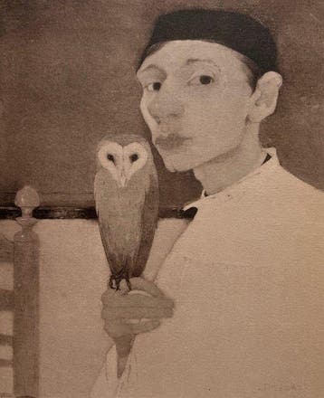 Jan Mankes (1889-1920) - Zelfportret met Uil