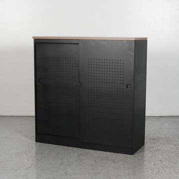 Schuifdeurkast Officenow - Zwart - 122 x 120 cm - Opnieuw, Ophalen of Verzenden, Nieuw in verpakking