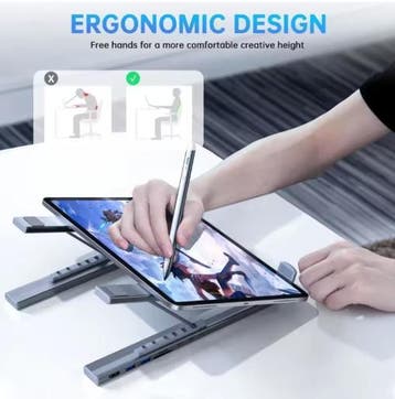 Universele Laptop Docking Station Standaard met USB-C PD, Verzenden, Nieuw