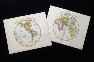 World-Map - [SET van 2] - Aardbol / Wereldkaart / Planisfeer, Nieuw