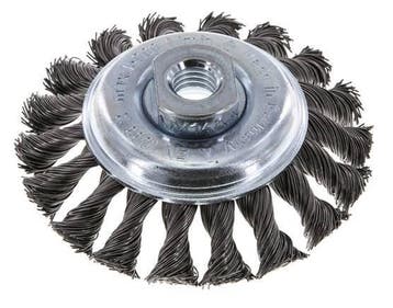 Ronde Borstel Gevlochten 100X12mm ( M14X2) Staaldraad, Doe-het-zelf en Verbouw, Verzenden, Nieuw