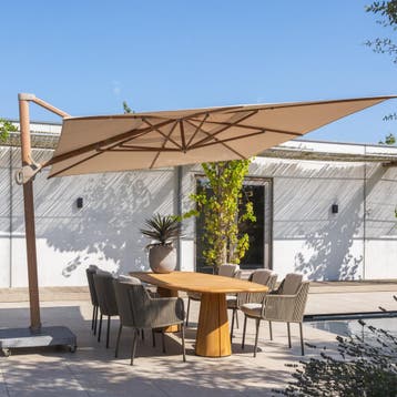 Capri Bernini dining tuinset 240x110xH75 cm 7 delig teak, Ophalen of Verzenden, Nieuw