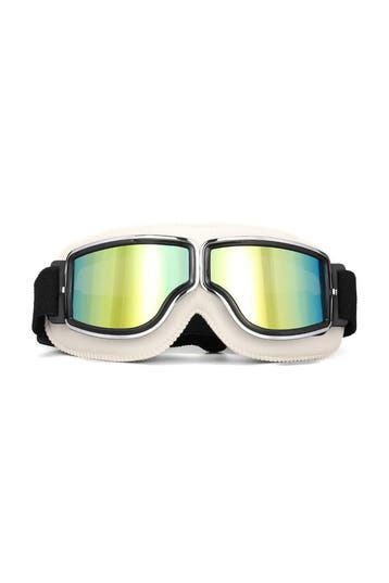 Goggles Motorbril Skibril Bril Wit Montuur Oranje Spiegelgla, Ophalen of Verzenden, Nieuw, Overige maten, Carnaval