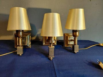 Herda - Wandlamp (3) - Messing - Hollywood Regency stijl