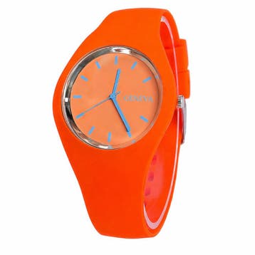 Fako - Horloge - Geneva - Siliconen Ultra - Oranje, Verzenden, Nieuw
