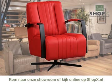 Leren draaifauteuil Galaxy - Toledo Ducati (rood) -, Nieuw, Ophalen of Verzenden, 50 tot 75 cm, Industrieel, Modern