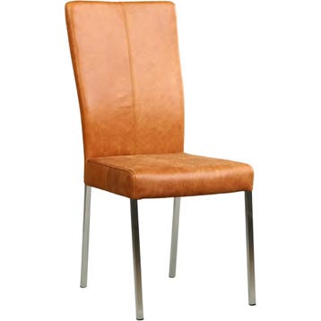 Leren eetkamerstoel Daily - Vintage Cognac (cognac) - Poten, Bruin, Nieuw, Leer, Ophalen of Verzenden