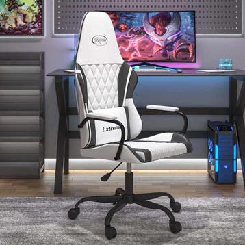 vidaXL Gamestoel kunstleer wit en zwart, Verzenden, Nieuw, Zwart