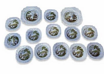 Royal Staffordshire - john Rogers - Dessertservies (14) -, Antiek en Kunst
