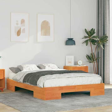 vidaXL Bedframe Bruin 135 x 190 cm, Bruin, Verzenden, Nieuw, Twijfelaar