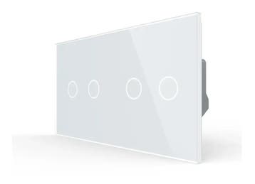 Slimme Lichtschakelaar Livolo 2+2 | Wissel | Wit Glas, Ophalen of Verzenden, Nieuw
