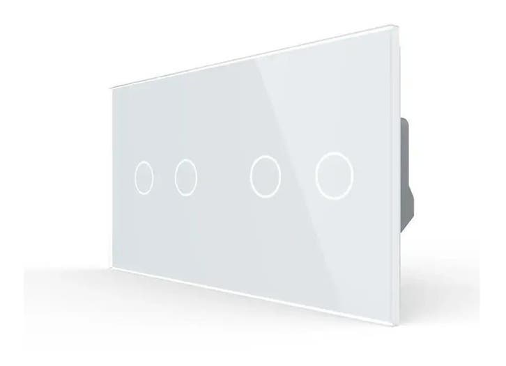Slimme Lichtschakelaar Livolo 2+2 | Wissel | Wit Glas, Doe-het-zelf en Verbouw, Elektra en Kabels, Nieuw, Ophalen of Verzenden