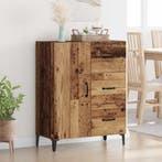 vidaXL Dressoir met lade Oudhout 69,5 x 34 x 90 cm Bewerkt, Verzenden, Nieuw, Overige houtsoorten, Minder dan 50 cm