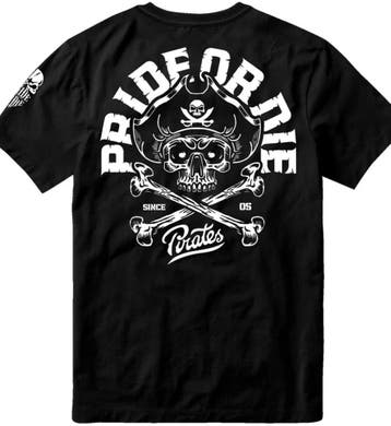 PRIDE or Die T-shirt PIRATE V.2 T-Shirt Katoen Zwart, Ophalen of Verzenden, Nieuw