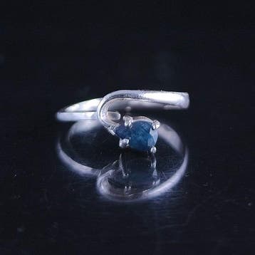 Saffier - Zilver - Ring met amulet - Steen der wijsheid