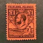 Falklandeilanden 1929 - 1 Pound King Edward with perfect, Postzegels en Munten, Gestempeld