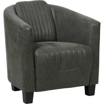 Leren fauteuil Press Special - Kenia Antracite (grijs) -, Nieuw, Ophalen of Verzenden, Eigentijds, Klassiek, Retro, Romantisch, Vintage