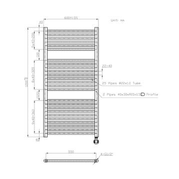 Elektrische Badkamer 1200x600mm radiator Best-Design Mat, Ophalen of Verzenden, Nieuw