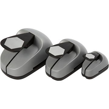 Ponsen set, zeskant, afm 25+49+75 mm, 3 stuk/ 1 doos, Hobby en Vrije tijd, Nieuw
