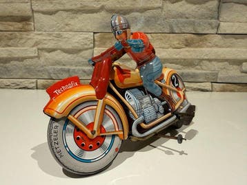 Technofix - Blik speelgoed-motorfiets met opwindmechanisme