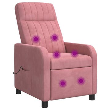 vidaXL Massage Recliner Roze fluweel, Verzenden, Nieuw