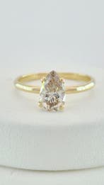 Ring - 14 karaat Geel goud - 0.89ct. tw. Geel Diamant, Nieuw