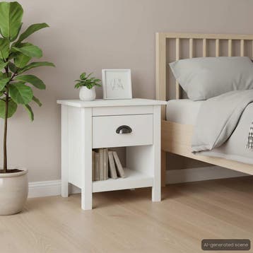 vidaXL Nachtkastjes 2 st Hill Range 46x35x49,5 cm massief, Minder dan 45 cm, Verzenden, Nieuw, Minder dan 55 cm