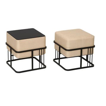 Krukje en bijzettafel Tas vierkant 38x38x38 cm 2-in-1 set be, Verzenden, Nieuw