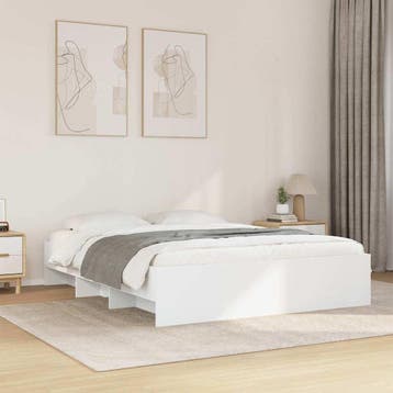 vidaXL Bedframe zonder matras 160x200 cm spaanplaat wit, Verzenden, Wit, 200 cm, 160 cm